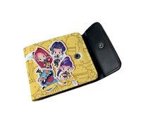 HOUJW Cute Cartoon Print PU Leather Wallet,Leather Bi-Fold Short Wallet (D,One Size)