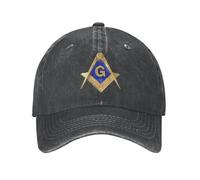 HOUKIG Masonic Baseball Cap for Men, Charity Freemason Hat Adult Adjustable Sun Protection Trucker Hats, Embroidered Casual Dad Hat (Color : Black, Size : One Size)