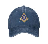 HOUKIG Masonic Baseball Cap for Men, Charity Freemason Hat Adult Adjustable Sun Protection Trucker Hats, Embroidered Casual Dad Hat (Color : Navy Blue, Size : One Size)