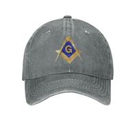 HOUKIG Masonic Baseball Cap For Men, Charity Freemason Hat Adult Adjustable Sun Protection Trucker Hats, Embroidered Casual Dad Hat (Color : Grey, Size : One Size)