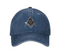 HOUKIG Men's Masonic Baseball Cap, Unisex Vintage Charity Freemason Embroidered Casual Baseball Hats, Sun Protection Trucker Hats (Color : Navy Blue, Size : One Size)