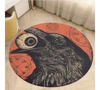 HOUKIG Viking Odin Rug Floor Mat, Norse Mythology Mjolnir Pattern Floor Mat, Soft Comfy Flannel Carpet Non Slip Washable (Color : Carpet C, Size : 90x90cm)