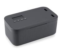 Houkiper Timed Lock Box with 30-Day Timer, Phone & Medication Lockable Storage Box, Password Time Lock Container, PP Self-Control Box, Grey Blue, 23.9×13.1×9.6cm