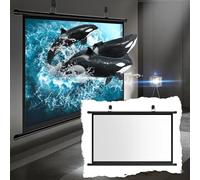 HOUKOIKBUG 60 Inch 72 Inch Manual Pull Down Projector Screen 4:3 16:9 Wall Mounted Projection Screen Portable 4K HD Movie Screen, Easy To Roll Up For Storage(72(4:3))