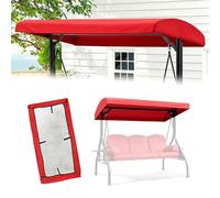 HOUKOIKBUG Outdoor Swing Canopy Replacement Cover 56x47in 75x47in Universal Patio Swing Cover 2 3 Seater Waterproof Sun Shade Awning For Garden Porch Yard(Red,56x47x8in(142x120x20cm))