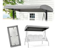 HOUKOIKBUG Outdoor Swing Canopy Replacement Cover 56x47in 75x47in Universal Patio Swing Cover 2 3 Seater Waterproof Sun Shade Awning For Garden Porch Yard(Gray,56x47x8in(142x120x20cm))