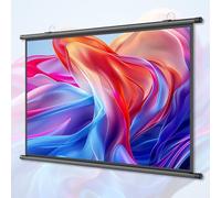 HOUKOIKBUG Projection Screen Manual 50 Inch HD 16:9 4:3 Portable Hanging Projector Screen Pull Down Movie Screen For Projector Outdoor Indoor, Easy Roll Up(16:9,60in)