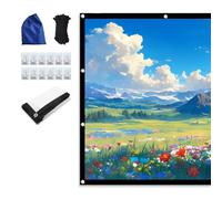 HOUKOIKBUG Projector Screen 200 Inch Portable HD 4K Movie Screen Double-Sided Anti-Crease Projection Screen For School Home Theater Home Outdoor Cinema(16:9,150")