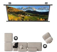 HOUKOIKBUG Projector Screen 60 Inch 72 Inch Pull Down Projector Screen For Indoor Outdoor, Wall Mounted HD Portable Projector Movie Screen 4:3 16:9 Format(72(4:3))