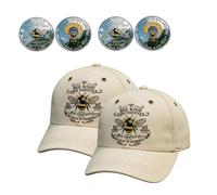 HOUKUNKA Bee Kind Positivity Cap and Coin Set, Sunflower and Bee Design, Mindfulness Encouragement for Friends (2SET)