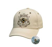 HOUKUNKA Bee Kind Positivity Cap and Coin Set, Sunflower and Bee Design, Mindfulness Encouragement for Friends (1SET)