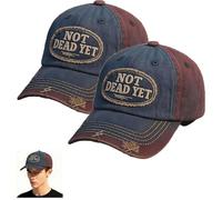 HOUKUNKA Not Dead Yet DD-214 Cap, Veterans Casual Baseball Hat, Funny Adjust Cotton Embroidered US Army Baseball Cap (2PCS)