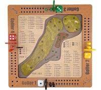 HOUKUNKA Tabletop Dice Golf Game, Wooden Tabletop Golf Board Games Set with Engraved Scoring - Family Party Strategy Game for Desktop Play - for Family Games Night, Friends, Weekends & Golfs Lovers