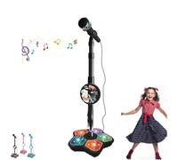 HOUKUNKA The All-in-One Microphone Toy, Portable Echo Microphones Toys for Little Singers with Adjustable Stand, Speaker and LED for Boys and Girls, Singing Toy Unleash Inner Superstar (A1)