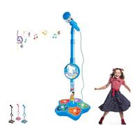 HOUKUNKA The All-in-One Microphone Toy, Portable Echo Microphones Toys for Little Singers with Adjustable Stand, Speaker and LED for Boys and Girls, Singing Toy Unleash Inner Superstar (B1)
