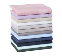 HOULIFE 100% Cotton Women's Men's Handkerchiefs, Solid Stripe Handkerchiefs for Men & Women Soft Cotton Hankies 15.7x15.7 ”, Mixed - 12pcs, 15.7*15.7”