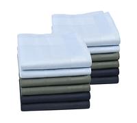 HOULIFE 100% Cotton Women's Men's Handkerchiefs, Solid Stripe Handkerchiefs for Men & Women Soft Cotton Hankies 15.7x15.7 ”, Gradient 3, 12 pcs