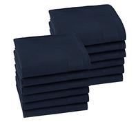 HOULIFE 100% Cotton Women's Men's Handkerchiefs, Solid Stripe Handkerchiefs for Men & Women Soft Cotton Hankies 15.7x15.7 ”, Dark Blue - 12pcs, 15.7*15.7”