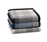 HOULIFE Classic Men’s Handkerchiefs, Soft Cotton Handkerchief for Men, Stripe Mens Hankies Set, Gents Pocket Square Hanky