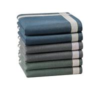 HOULIFE Cotton Handkerchiefs for Men with Stripe Pattern, Men's Soft Hankies Classic Pocket Square in Assorted Color, Mixed 1-6pcs, 16.9 x 16.9"