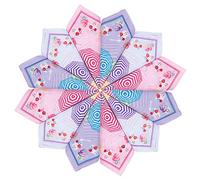 HOULIFE Girls Boys 100% 60S Combed Cotton Handkerchiefs Cute Cartoon Funny Print Pattern Hankies for Kids Children Students 6/12 Pieces 33x33cm