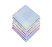 HOULIFE Ladies 100% 60S Cotton Handkerchiefs Womens Soft Checkered Pattern Hankies for Wedding Party 6/12 Pieces 17x17/43x43cm