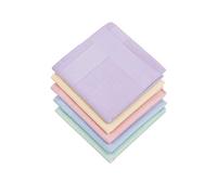 HOULIFE Ladies 100% 60S Cotton Handkerchiefs Womens Soft Solid Candy Color Hankies for Wedding Party 5/10 Pieces 16x16/40x40cm