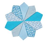 HOULIFE Ladies 100% 60S Cotton Handkerchiefs Womens Soft Vintage Blue Floral Print Hankies for Girls Wedding Party Mother’s Day Gift, 5/10 Pieces, 36x36cm