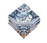 HOULIFE Ladies 100% 60S Cotton Handkerchiefs Womens Soft Vintage Floral Print Hankies for Wedding Party 4/8 Pieces 18x18/45x45cm