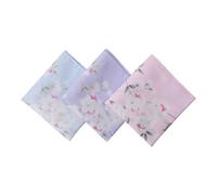 HOULIFE Ladies 100% 60S Cotton Handkerchiefs Womens Soft Vintage Floral Print Hankies for Wedding Party 3/6 Pieces 18x18/45x45cm