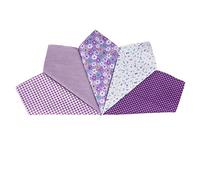 HOULIFE Ladies 100% 60S Cotton Handkerchiefs Womens Soft Vintage Purple Floral Print Hankies for Girls Wedding Party Mother’s Day Gift, 5/10 Pieces, 36x36cm