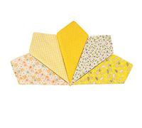 HOULIFE Ladies 100% 60S Cotton Handkerchiefs Womens Soft Vintage Yellow Floral Print Hankies for Girls Wedding Party Mother’s Day Gift, 5/10 Pieces, 36x36cm