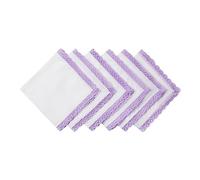 HOULIFE Ladies Handkerchief - Small Hankerchieves Ladies, Colourful Embroidered Lace Hankies, Premium 60S Combed Cotton Womens Colorful Hankies for Bridal Wedding Party, 6 Pcs, 25x25cm, Light Purple