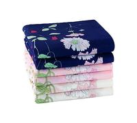 HOULIFE Ladies Handkerchiefs - Floral Handkerchieves Ladies, Hankerchief Womens Cotton, Premium 100% 60S Combed Cotton Colorful Flower Print Hankies for Wedding Party, 45x45cm/18x18’’, 6/12 Pieces