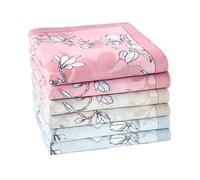 HOULIFE Ladies Handkerchiefs - Floral Handkerchieves Ladies, Hankerchief Womens Cotton, Premium 100% 60S Combed Cotton Colorful Flower Print Hankies for Wedding Party, 45x45cm/18x18’’, 6/12 Pieces