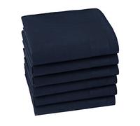 HOULIFE Men's Cotton Handkerchiefs, Solid Color 100% 60S Soft Cotton Hankies for Men Women 6/12PCS 15.7"×15.7", Dark Blue, 6 PCS