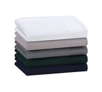 HOULIFE Men's Cotton Handkerchiefs, Solid Color 60S Soft Cotton Hankies for Men Women 6/12PCS 15.7"×15.7", Dark Green+dark Grey+khaki+white+dark Blue, 5 PCS