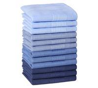 HOULIFE Men's Handkerchiefs Classic Solid Men Handkerchief Soft Cotton Hankies with Stripe Mens Pocket Square Set Gift for Party, 12PCS
