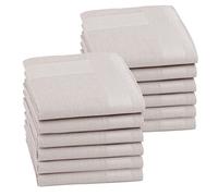 HOULIFE Mens Handkerchiefs - Ladies Handkerchief, Solid Colour Hankerchiefs, 100% 60S Cotton Soft Hankies for Dad Grandad Women Wedding, 40x40cm/16x16’’ (khaki, 12 Pieces)
