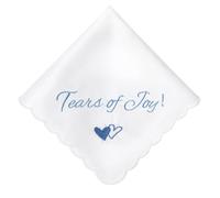 HOULIFE Mother of Bride Wedding Hanky Happy Tears Handkerchief Wedding Gift