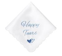 HOULIFE Mother of Bride Wedding Hanky Happy Tears Handkerchief Wedding Gift