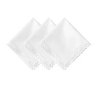 HOULIFE Pure White Handkerchiefs Soft Cotton Women Handkerchief Ladies Hankies with Lace Edge Woman Hanky for Wedding Party