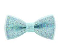 HOULIFE Rhinestone Bow Ties for Men Diamond Pre Tied Bowtie Sequin Bow Tie Adjustable Crystal Bowties for Wedding Party Banquet, Blue-green
