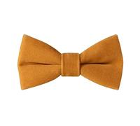 HOULIFE Velvet Bow Tie for Kid - Adjustable Pre-tied Bowtie for Boy Girls, Solid Colour Butterfly Bow Ties for Party Ball Banquet Wedding with Gift Box, Ginger