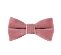 Houlife Velvet Bow Tie for Kid - Adjustable Pre-tied Bowtie for Boy Girls, Solid Colour Butterfly Bow Ties for Party Ball Banquet Wedding with Gift Box, Smoke Pink