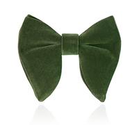 HOULIFE Velvet Bow Tie for Men - Adjustable Pre-tied Bowtie, Solid Colour Big Butterfly Bow Ties for Groom Wedding Party Formal with Gift Box, Olive Green