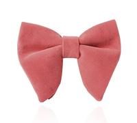 HOULIFE Velvet Bow Tie for Men - Adjustable Pre-tied Bowtie, Solid Colour Big Butterfly Bow Ties for Groom Wedding Party Formal with Gift Box, Orange Pink