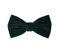 HOULIFE Velvet Bow Tie for Men - Adjustable Pre-tied Bowtie, Solid Colour Butterfly Bow Ties for Groom Wedding Party Formal with Gift Box, Dark Green