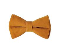 HOULIFE Velvet Bow Tie for Men - Adjustable Pre-tied Bowtie, Solid Colour Butterfly Bow Ties for Groom Wedding Party Formal with Gift Box (Double Layer), Yellow