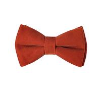 HOULIFE Velvet Bow Tie for Men - Adjustable Pre-tied Bowtie, Solid Colour Butterfly Bow Ties for Groom Wedding Party Formal with Gift Box (Double Layer), Brick Red